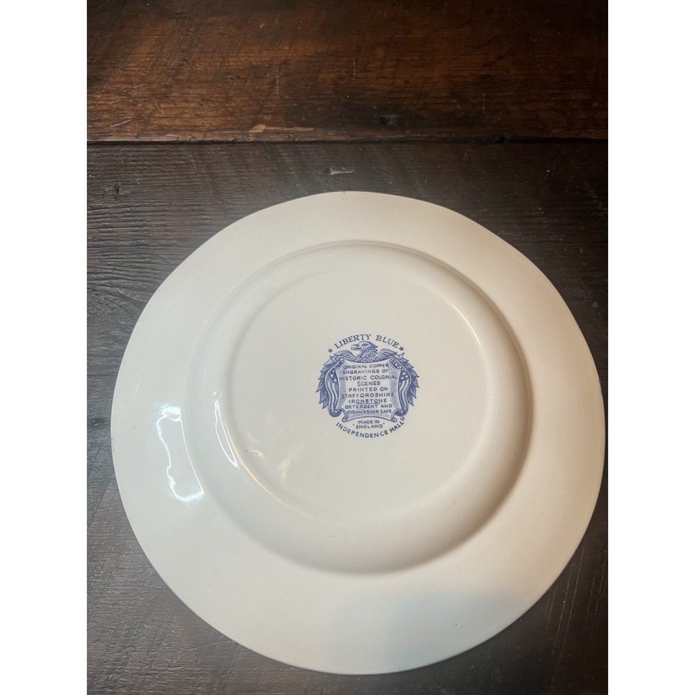Staffordshire Liberty Blue Dinner Plate Independence Hall England - Picture 2 of 2